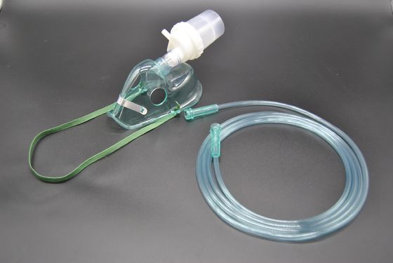 0.4 ml Kit de nebulizador de ventilador transparente y retorcido Máscara verde de nebulizador para adultos