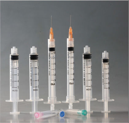Tres piezas Luer Lock Jeringas inyectables desechables Esterilizadas Concentradas por EO