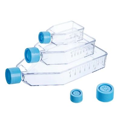 Botella plástica estéril del cultivo celular con el frasco expresado T25 T75 T175 del cultivo celular de cubierta